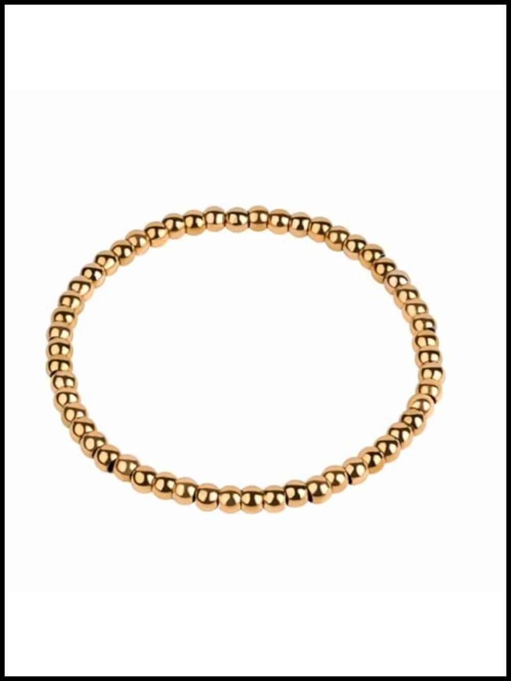 18K Gold Plated Beaded Stretch Bracelet for Women, Stackable Ball Bracelet